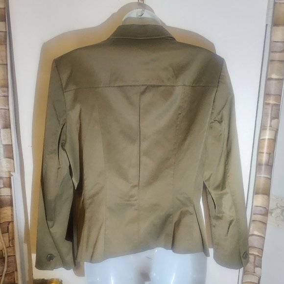 Talbot Petites stylish stretch blazer, Lined, Green/Grey in size 14 - Picture 6 of 13